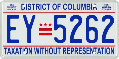 DC license plate EY5262