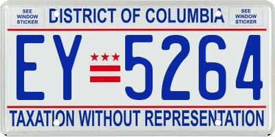 DC license plate EY5264