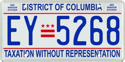 DC license plate EY5268