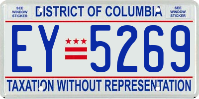 DC license plate EY5269