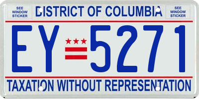 DC license plate EY5271