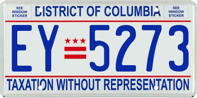 DC license plate EY5273