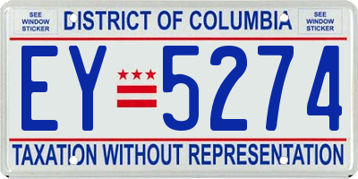 DC license plate EY5274