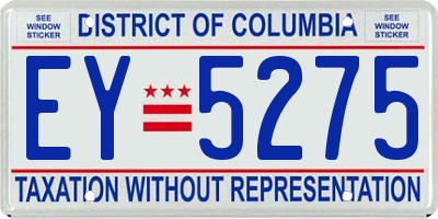 DC license plate EY5275