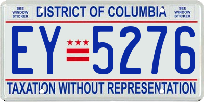 DC license plate EY5276