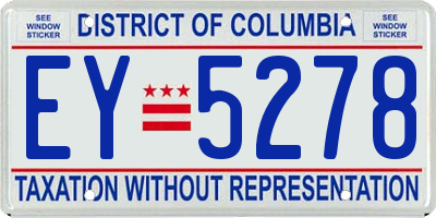 DC license plate EY5278