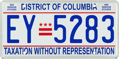 DC license plate EY5283