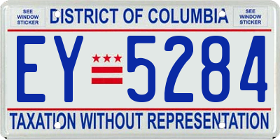 DC license plate EY5284