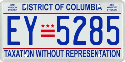 DC license plate EY5285