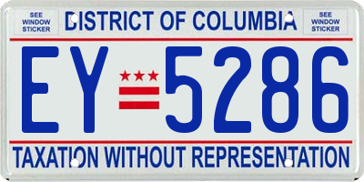 DC license plate EY5286