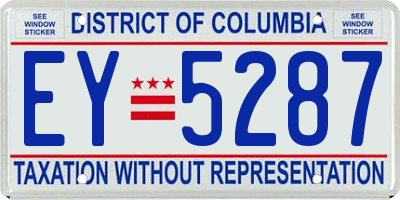 DC license plate EY5287