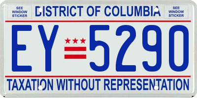 DC license plate EY5290