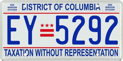 DC license plate EY5292