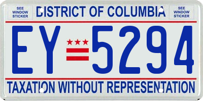 DC license plate EY5294