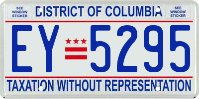DC license plate EY5295