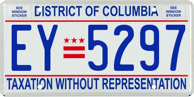 DC license plate EY5297