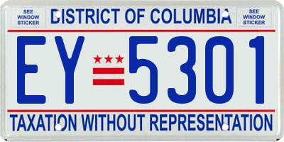 DC license plate EY5301