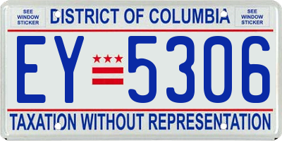 DC license plate EY5306