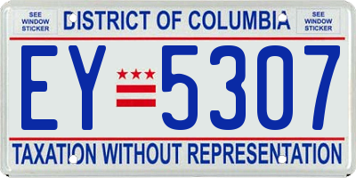 DC license plate EY5307