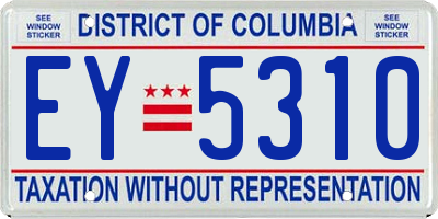 DC license plate EY5310