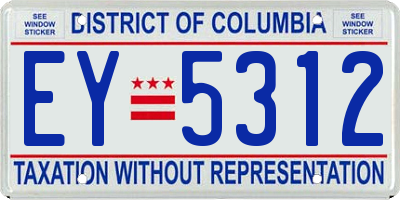 DC license plate EY5312