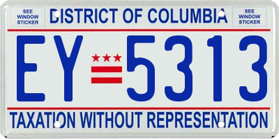 DC license plate EY5313