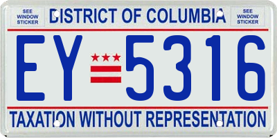 DC license plate EY5316
