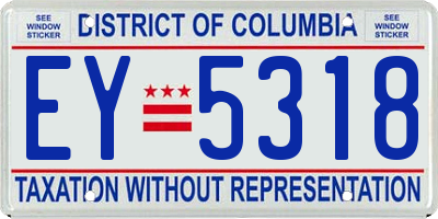 DC license plate EY5318