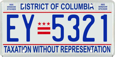 DC license plate EY5321