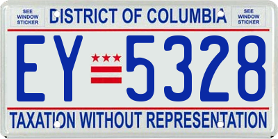 DC license plate EY5328
