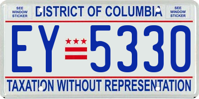 DC license plate EY5330