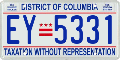 DC license plate EY5331