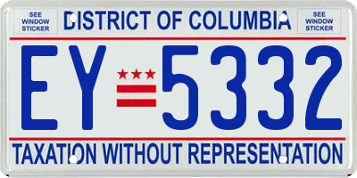 DC license plate EY5332