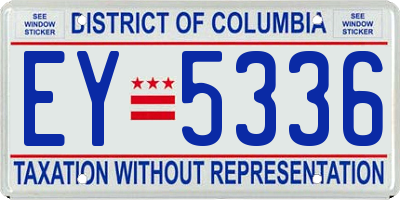 DC license plate EY5336