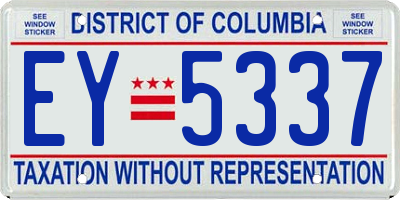 DC license plate EY5337