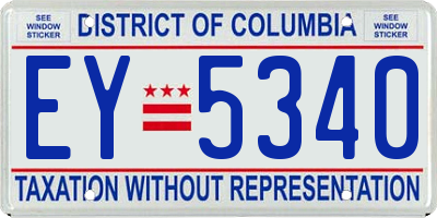 DC license plate EY5340