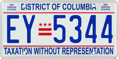 DC license plate EY5344