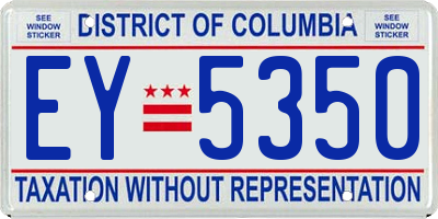 DC license plate EY5350