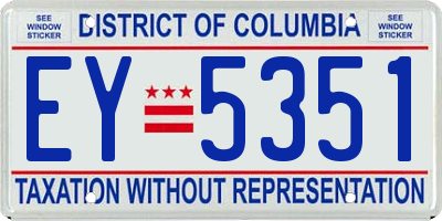 DC license plate EY5351