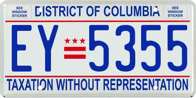 DC license plate EY5355