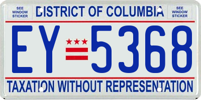 DC license plate EY5368