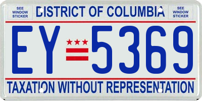 DC license plate EY5369