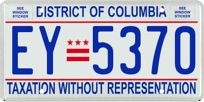 DC license plate EY5370
