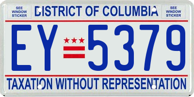 DC license plate EY5379