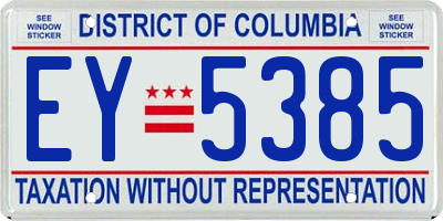 DC license plate EY5385