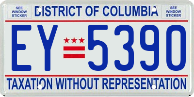 DC license plate EY5390