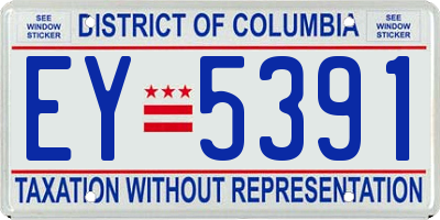 DC license plate EY5391