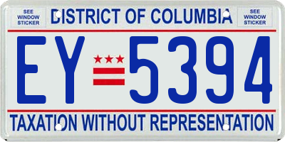 DC license plate EY5394
