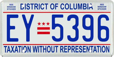 DC license plate EY5396