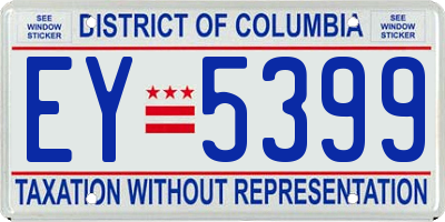 DC license plate EY5399